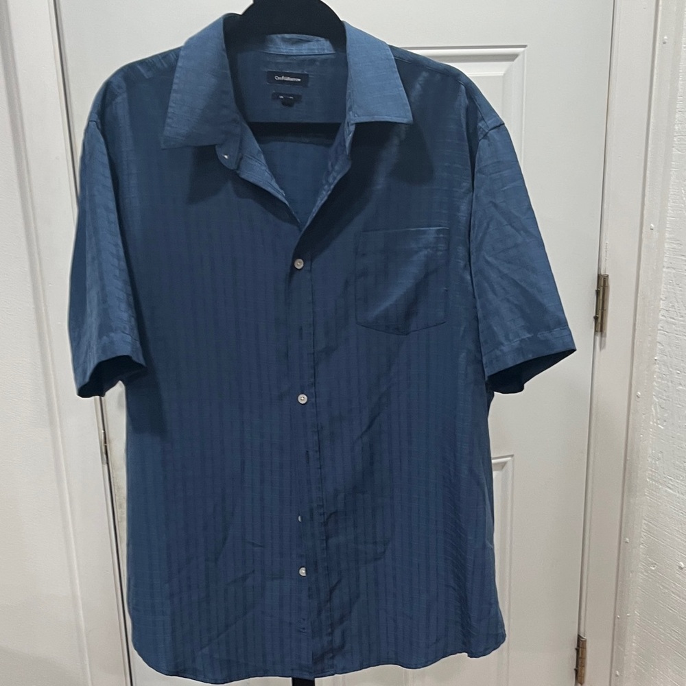 Croft & Barrow Navy Casual Button-Down Shirt
